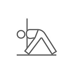 Image showing Man practicing yoga line icon.