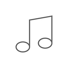 Image showing Music note line icon.