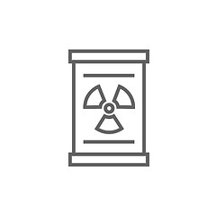 Image showing Barrel with ionizing radiation sign line icon.