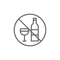 Image showing No alcohol sign line icon.