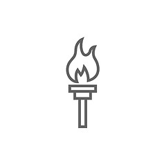 Image showing Burning olympic torch line icon.