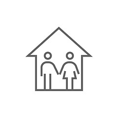 Image showing Family house line icon.