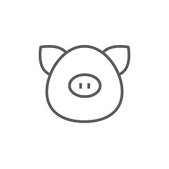 Image showing Pig head line icon.