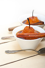 Image showing poached pears delicious home made recipe 