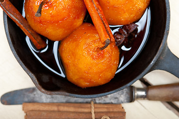 Image showing poached pears delicious home made recipe 