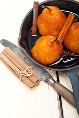 Image showing poached pears delicious home made recipe 