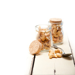Image showing cashew nuts on a glass jar 