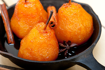 Image showing poached pears delicious home made recipe 