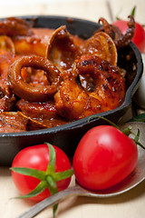 Image showing fresh seafoos stew on an iron skillet