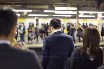 Image showing Passengers traveling by Tokyo metro.