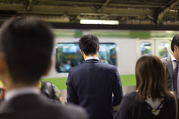 Image showing Passengers traveling by Tokyo metro.