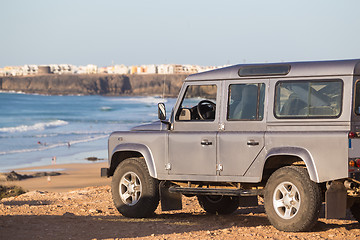 Image showing Jeep on beach.