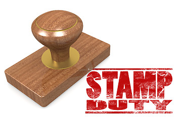 Image showing Stamp duty wooded seal stamp