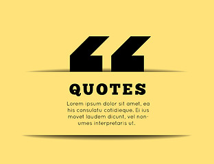 Image showing Quote blank template on yellow background. 