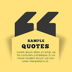 Image showing Quote blank template on yellow background. 