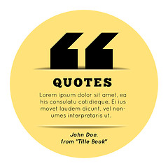 Image showing Quote blank template on yellow background. 