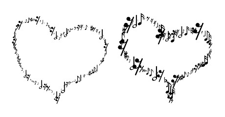 Image showing Musical notes in the form of heart