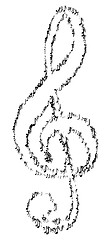 Image showing Musical notes in the form of treble clef