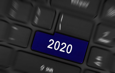 Image showing Blue button 2020