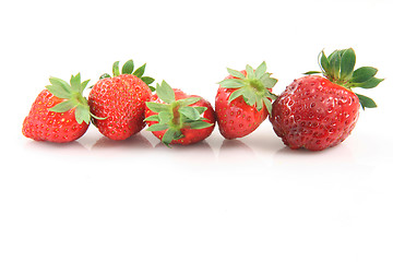 Image showing five strawberries