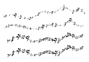 Image showing Musical notes in the form of a wavy line