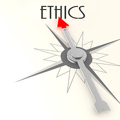 Image showing Compass with ethics word