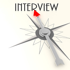 Image showing Compass with interview word