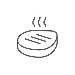 Image showing Grilled steak line icon.