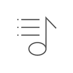 Image showing Musical note line icon.