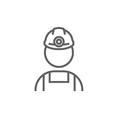 Image showing Coal miner line icon.