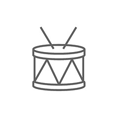 Image showing Drum with sticks line icon.