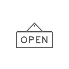 Image showing Open sign line icon.