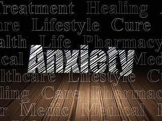 Image showing Healthcare concept: Anxiety in grunge dark room