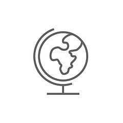 Image showing World globe on stand line icon.