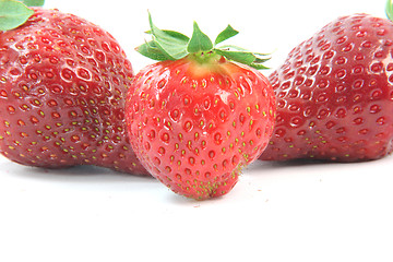 Image showing three strawberries