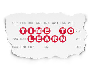Image showing Timeline concept: Time to Learn on Torn Paper background