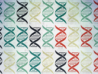 Image showing Science concept: DNA icons on Digital Paper background