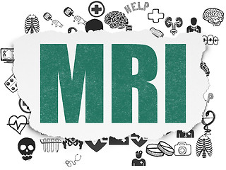 Image showing Healthcare concept: MRI on Torn Paper background