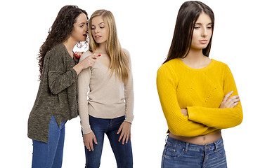 Image showing Teenage girls gossiping