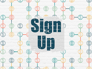 Image showing Web design concept: Sign Up on wall background