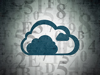 Image showing Cloud computing concept: Cloud on Digital Paper background