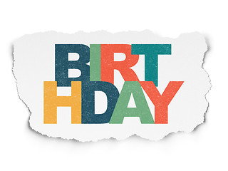 Image showing Holiday concept: Birthday on Torn Paper background