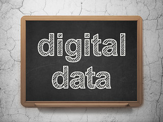 Image showing Information concept: Digital Data on chalkboard background