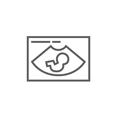 Image showing Fetal ultrasound line icon.