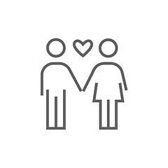 Image showing Couple in love line icon.