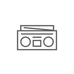 Image showing Radio cassette player line icon.