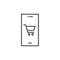 Image showing Online shopping line icon.