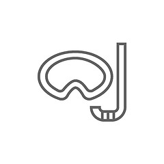 Image showing Mask and snorkel line icon.