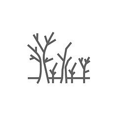 Image showing Tree with bare branches line icon.