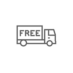 Image showing Free delivery truck line icon.